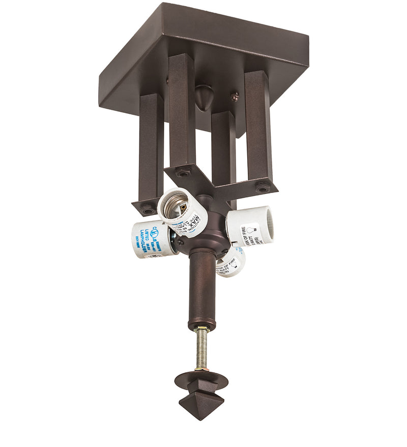 Meyda Tiffany 215302 Four Light Flushmount Hardware, Mahogany Bronze