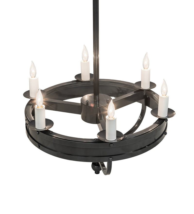 Meyda Tiffany 215651 Six Light Chandelier, Charcoal Grey