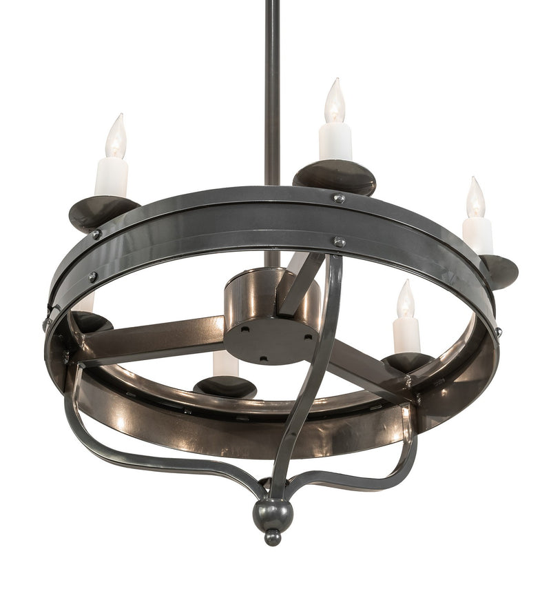Meyda Tiffany 215651 Six Light Chandelier, Charcoal Grey