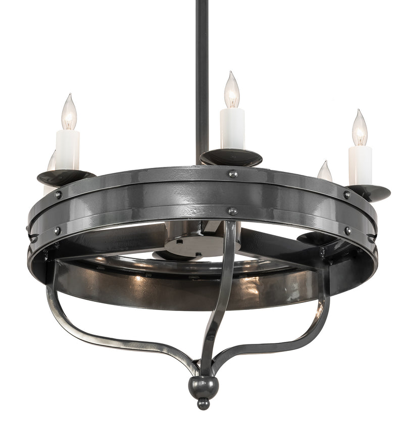 Meyda Tiffany 215651 Six Light Chandelier, Charcoal Grey