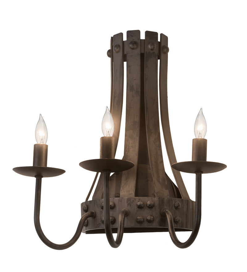 Meyda Tiffany 215775 Three Light Wall Sconce, Costello Black