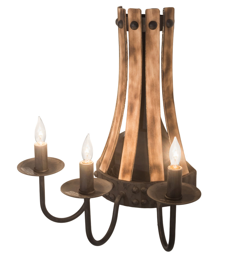 Meyda Tiffany 215959 Three Light Wall Sconce, Costello Black