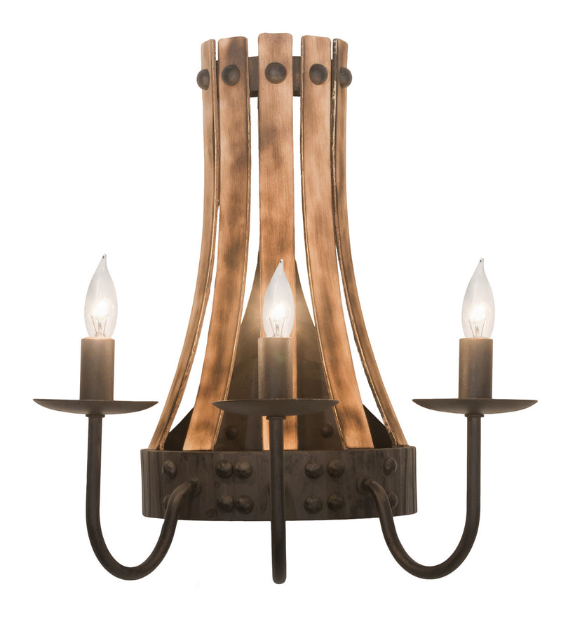Meyda Tiffany 215959 Three Light Wall Sconce, Costello Black