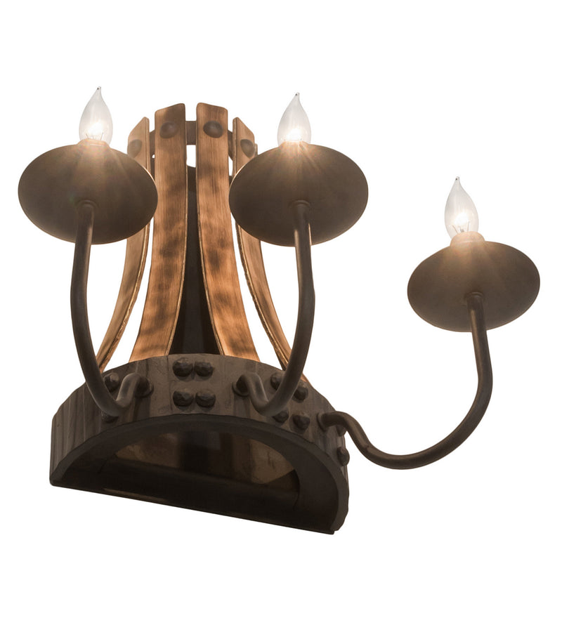 Meyda Tiffany 215959 Three Light Wall Sconce, Costello Black