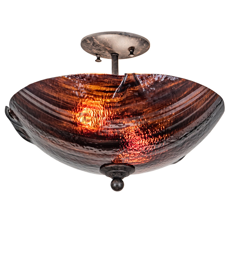 Meyda Tiffany 216054 Two Light Semi-Flushmount, Coffee Bean