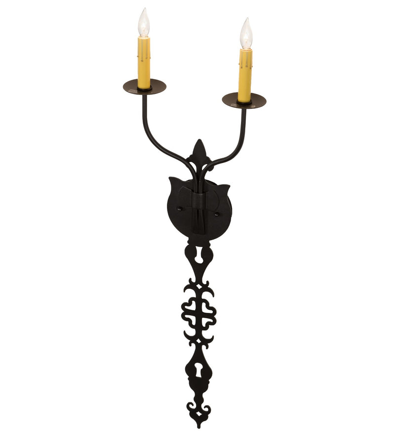 Meyda Tiffany 216226 Two Light Wall Sconce, Old Wrought Iron