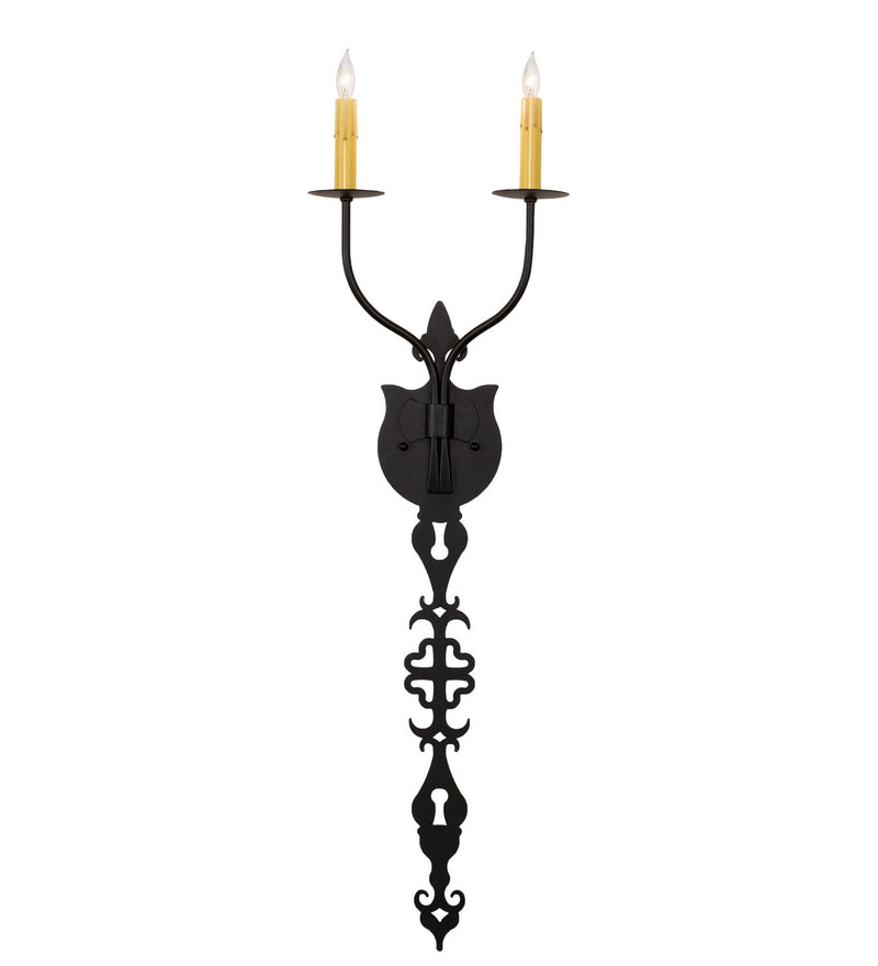 Meyda Tiffany 216226 Two Light Wall Sconce, Old Wrought Iron