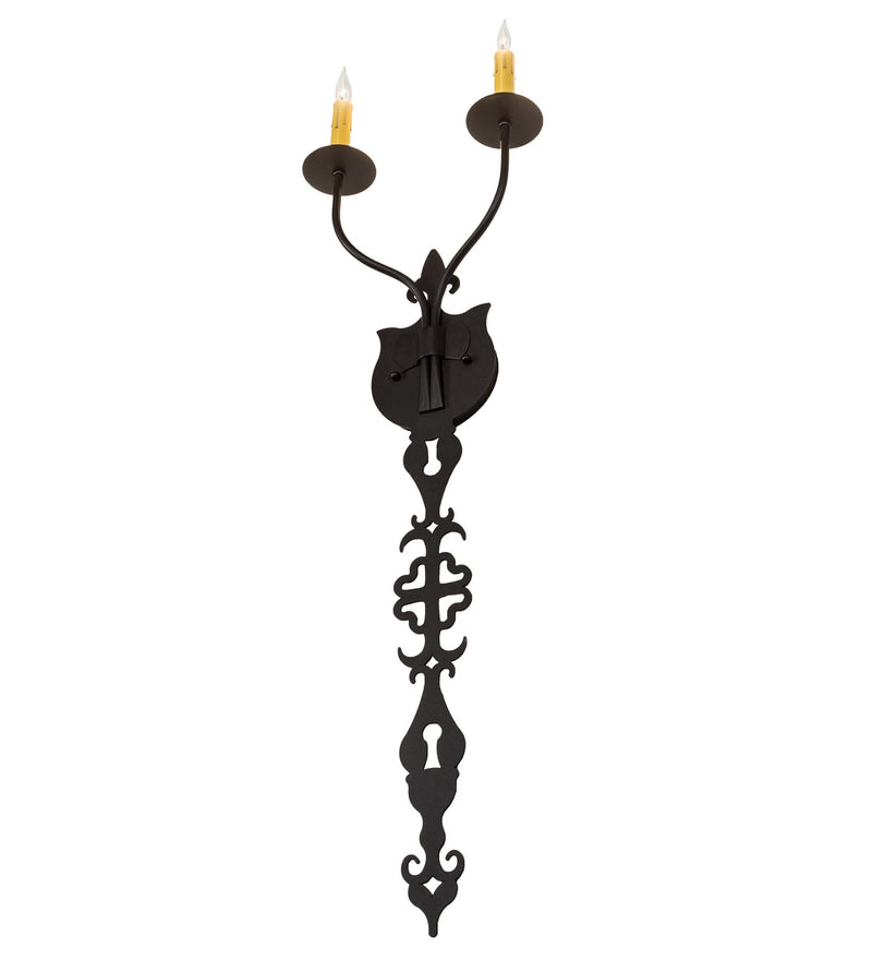 Meyda Tiffany 216226 Two Light Wall Sconce, Old Wrought Iron