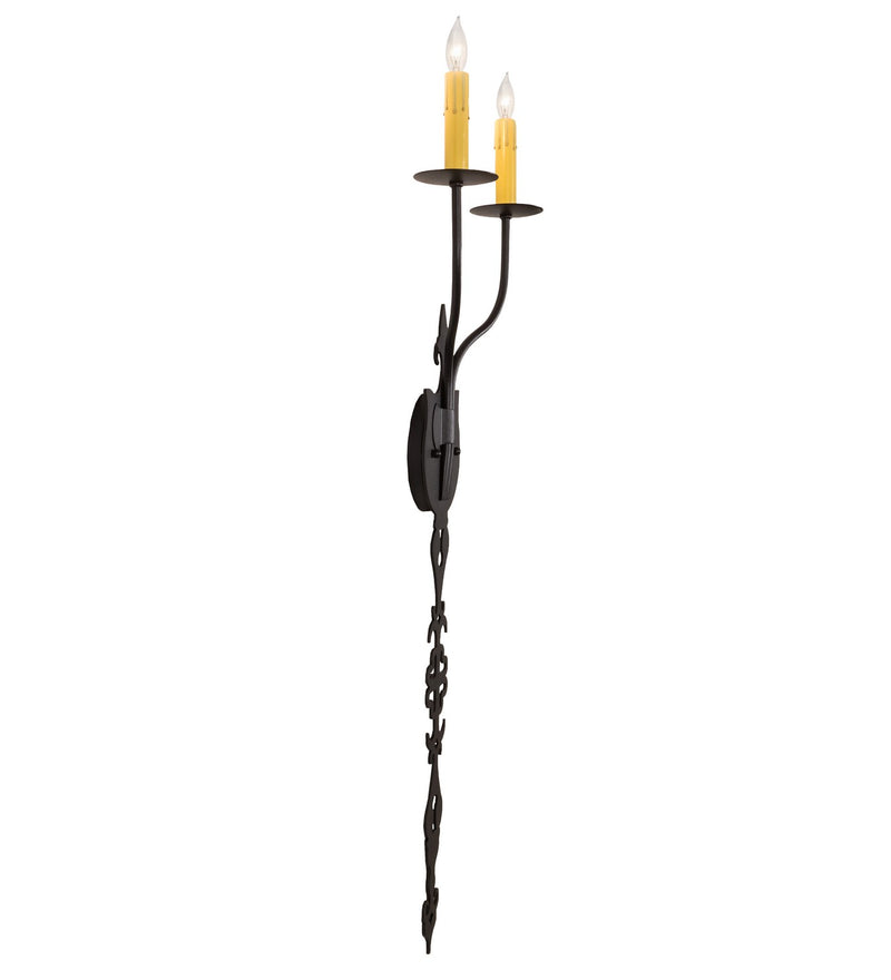 Meyda Tiffany 216226 Two Light Wall Sconce, Old Wrought Iron