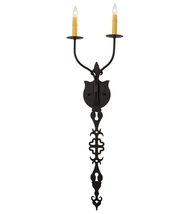 Meyda Tiffany 216226 Two Light Wall Sconce, Old Wrought Iron