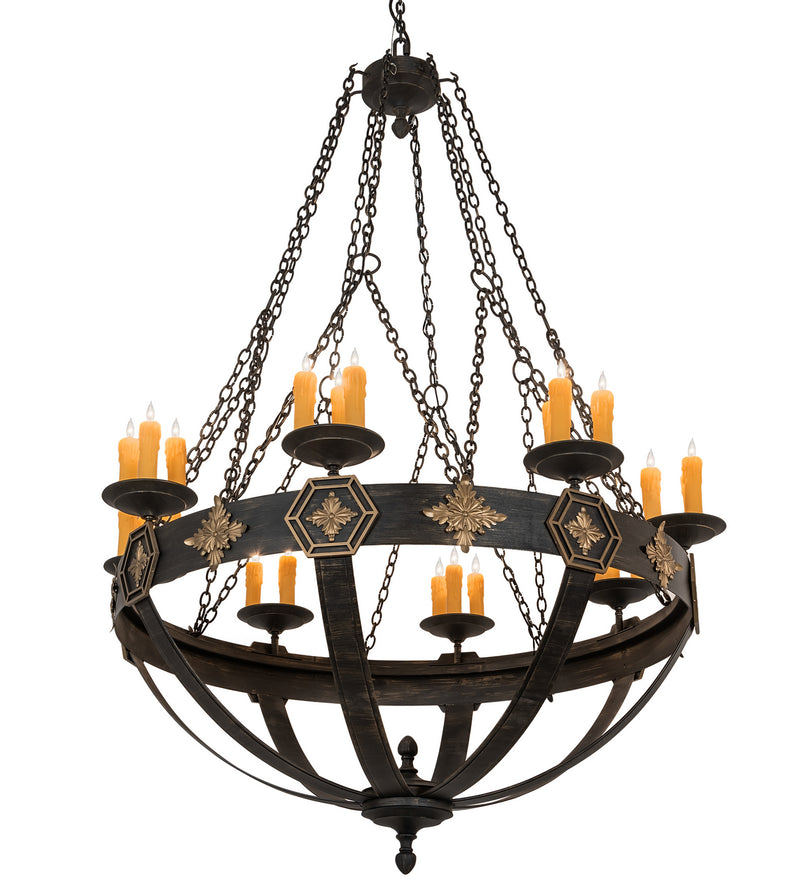 Meyda Tiffany 217377 24 Light Chandelier, Flemish With Highlights