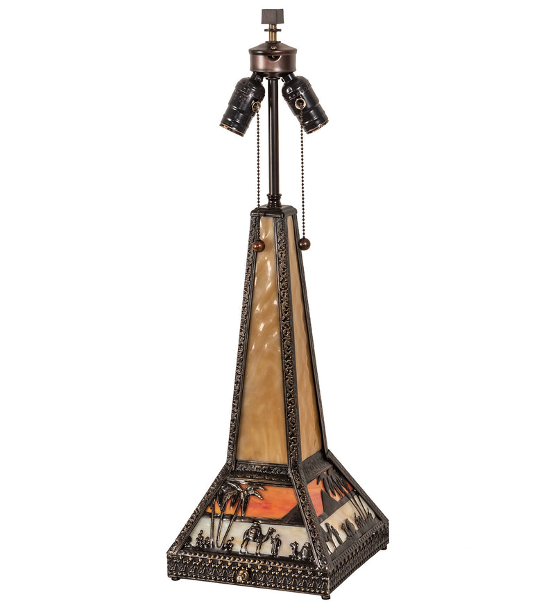 Meyda Tiffany 217639 Two Light Table Base, Craftsman Brown, Highlighted
