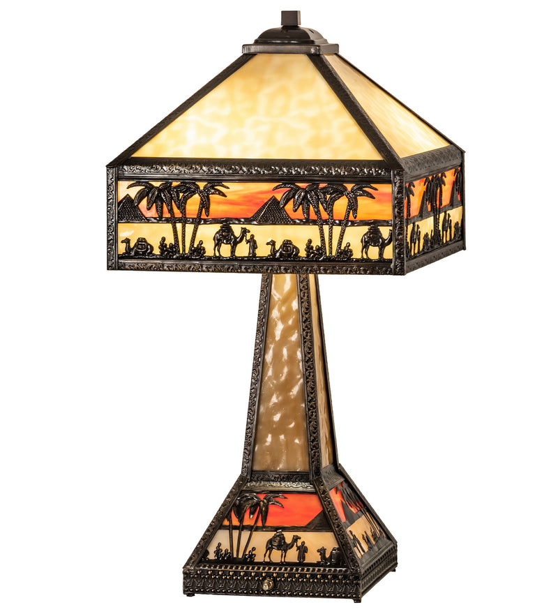 Meyda Tiffany 217641 Two Light Table Lamp, Craftsman Brown