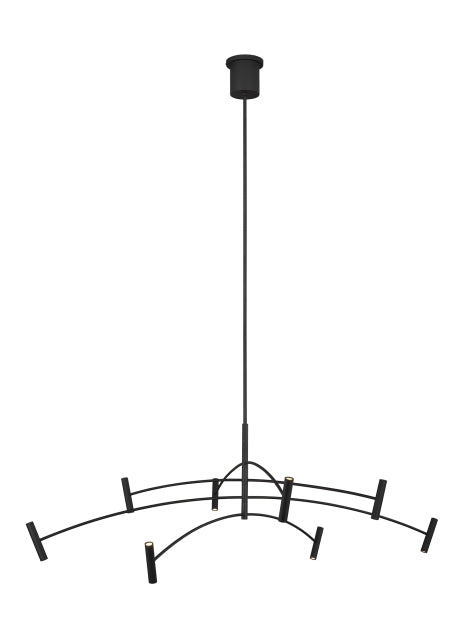 Visual Comfort Modern 700ARL60B-LED930 LED Chandelier, Matte Black