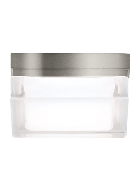 Visual Comfort Modern 700BXSS-LED3 LED Flush Mount, Satin Nickel
