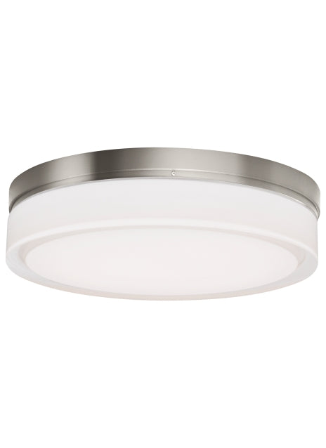 Visual Comfort Modern 700CQLS-LED3 LED Flush Mount, Satin Nickel