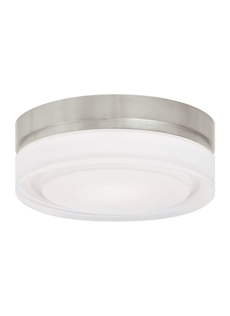 Visual Comfort Modern 700CQSS-LED3 LED Flush Mount, Satin Nickel