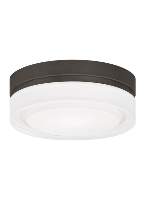 Visual Comfort Modern 700CQSZ-LED LED Flush Mount, Antique Bronze