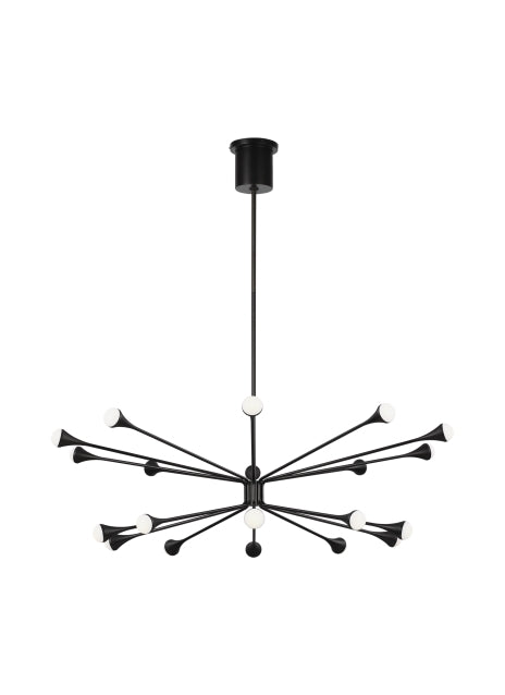 Visual Comfort Modern 700LDY20B-LED930 LED Chandelier, Matte Black