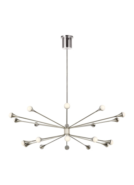 Visual Comfort Modern 700LDY20N-LED930 LED Chandelier, Polished Nickel