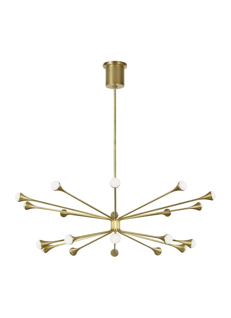 Visual Comfort Modern 700LDY20R-LED930 LED Chandelier, Aged Brass