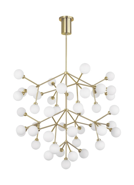 Visual Comfort Modern 700MRAGWR-LED927 LED Chandelier, Aged Brass