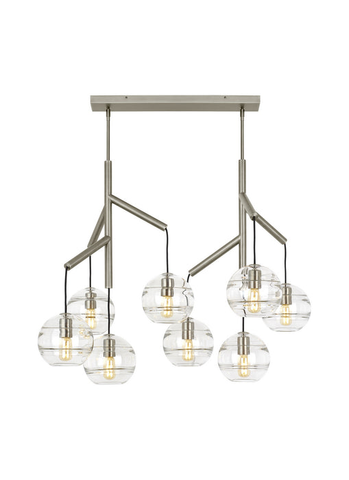 Visual Comfort Modern 700SDNMPL2CS Eight Light Chandelier, Satin Nickel