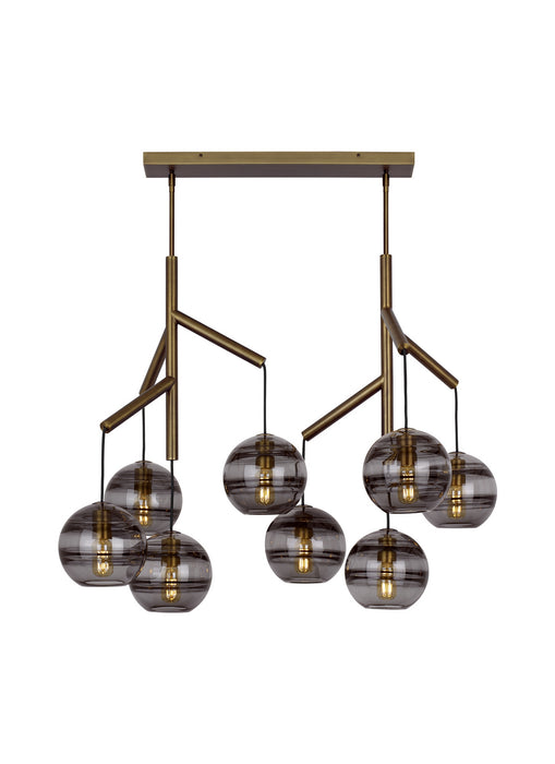Visual Comfort Modern 700SDNMPL2KR-LED927 LED Chandelier, Aged Brass