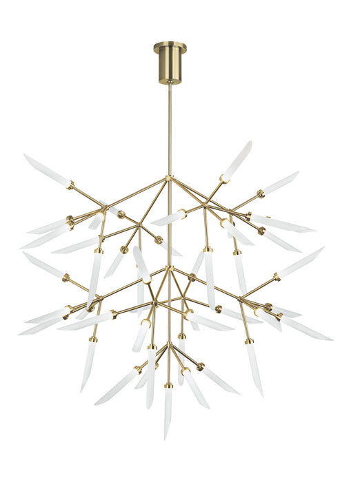 Visual Comfort Modern 700SPRGFR-LED927 LED Chandelier, Aged Brass