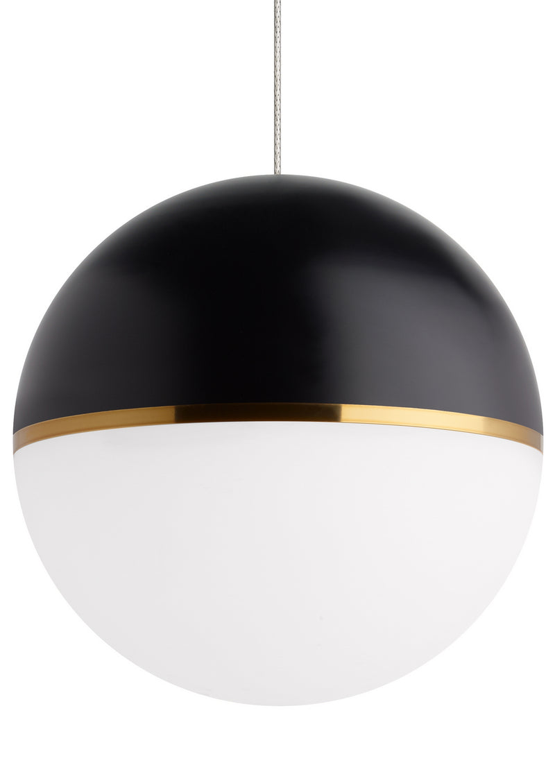 Visual Comfort Modern 700TDAKV13BR One Light Pendant, Matte Black