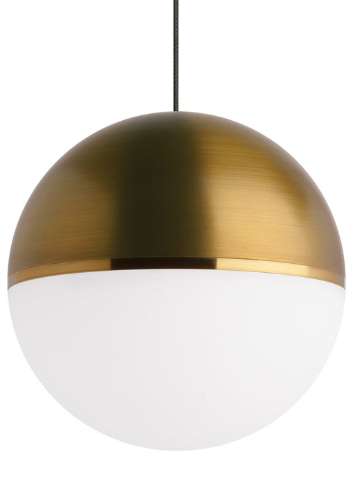 Visual Comfort Modern 700TDAKV13RBR One Light Pendant, Aged Brass