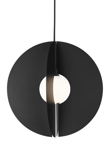 Visual Comfort Modern 700TDOBLRB One Light Pendant, Matte Black