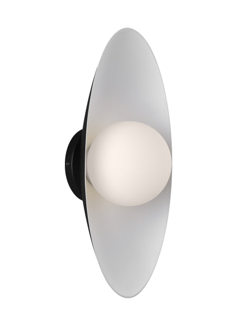 Visual Comfort Modern 700WSJNI16BW-LED930 LED Wall Sconce, Matte Black / Matte White