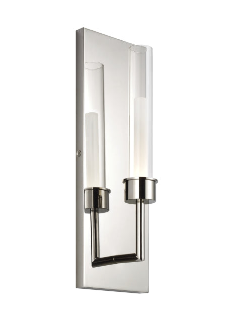Visual Comfort Modern 700WSLNG1N-LED930-277 LED Wall Sconce, Polished Nickel