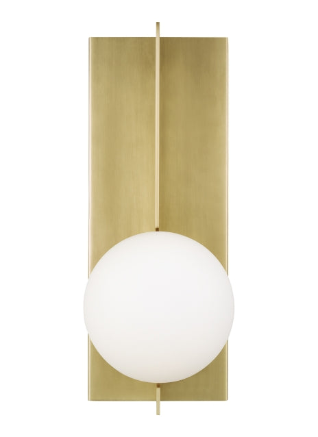 Visual Comfort Modern 700WSOBLR One Light Wall Sconce, Aged Brass