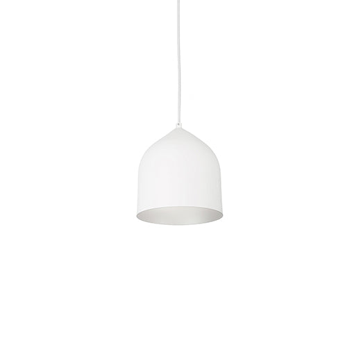 Kuzco Lighting 49108-WH/SV One Light Pendant, White/Silver
