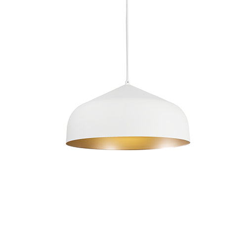 Kuzco Lighting 49117-WH/GD One Light Pendant, White/Gold