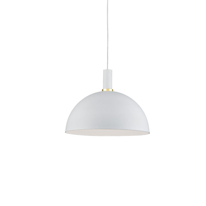 Kuzco Lighting 492316-WH/GD One Light Pendant, White With Gold Detail