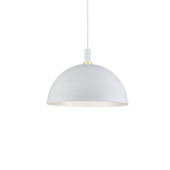 Kuzco Lighting 492324-WH/GD One Light Pendant, White With Gold Detail