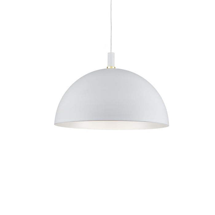 Kuzco Lighting 492332-WH/GD One Light Pendant, White With Gold Detail
