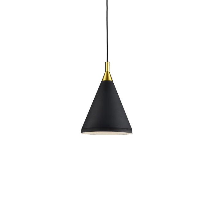 Kuzco Lighting 492710-BK/GD One Light Pendant, Black With Gold Detail
