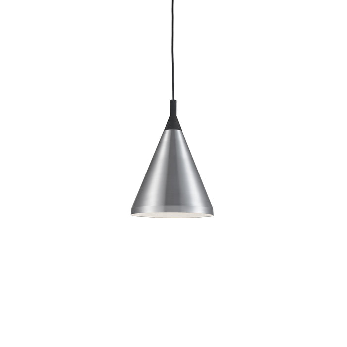 Kuzco Lighting 492710-BN/BK One Light Pendant, Brushed Nickel With Black Detail