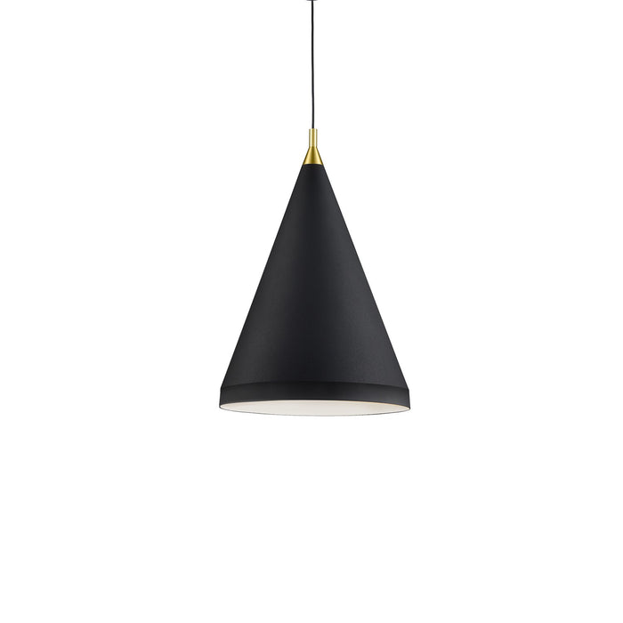 Kuzco Lighting 492716-BK/GD One Light Pendant, Black With Gold Detail