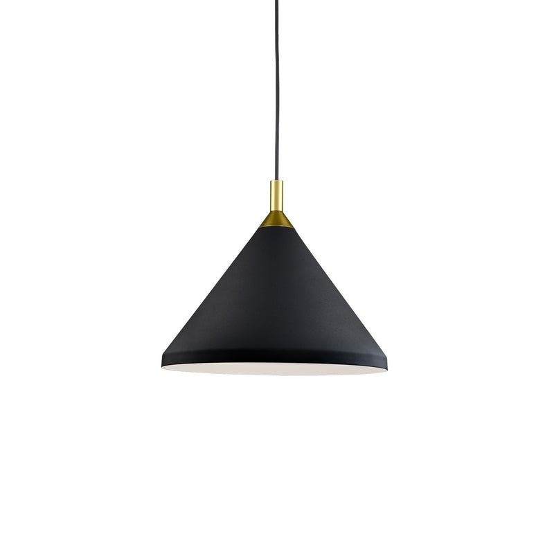 Kuzco Lighting 492814-BK/GD One Light Pendant, Black With Gold Detail