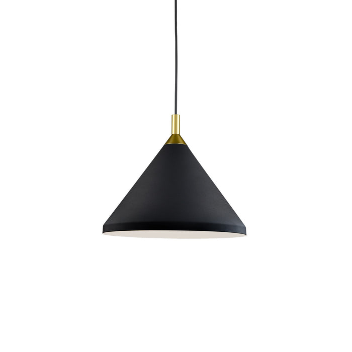 Kuzco Lighting 492814-BK/GD One Light Pendant, Black With Gold Detail