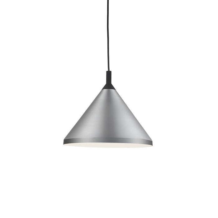 Kuzco Lighting 492814-BN/BK One Light Pendant, Brushed Nickel With Black Detail