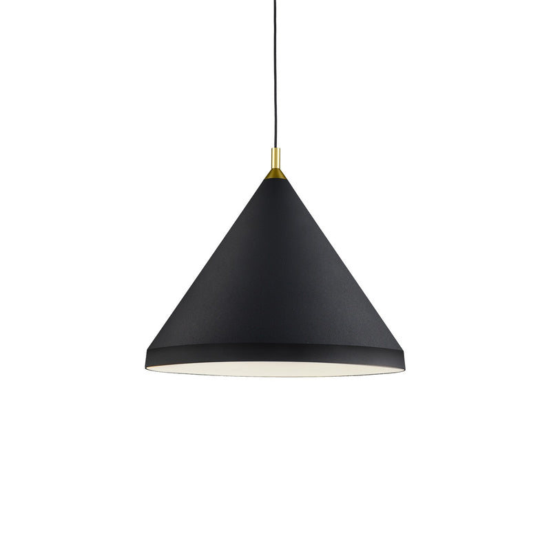 Kuzco Lighting 492824-BK/GD One Light Pendant, Black With Gold Detail