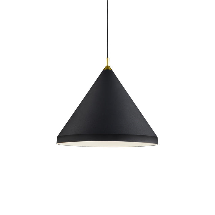 Kuzco Lighting 492824-BK/GD One Light Pendant, Black With Gold Detail