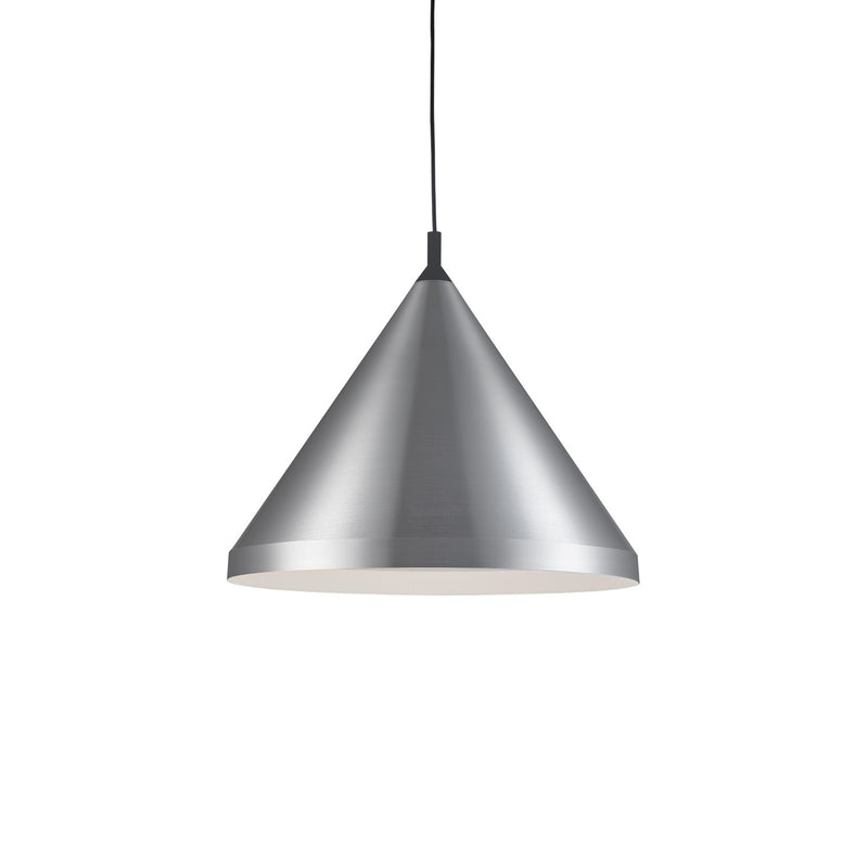 Kuzco Lighting 492824-BN/BK One Light Pendant, Brushed Nickel With Black Detail