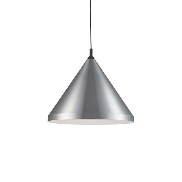 Kuzco Lighting 492824-BN/BK One Light Pendant, Brushed Nickel With Black Detail